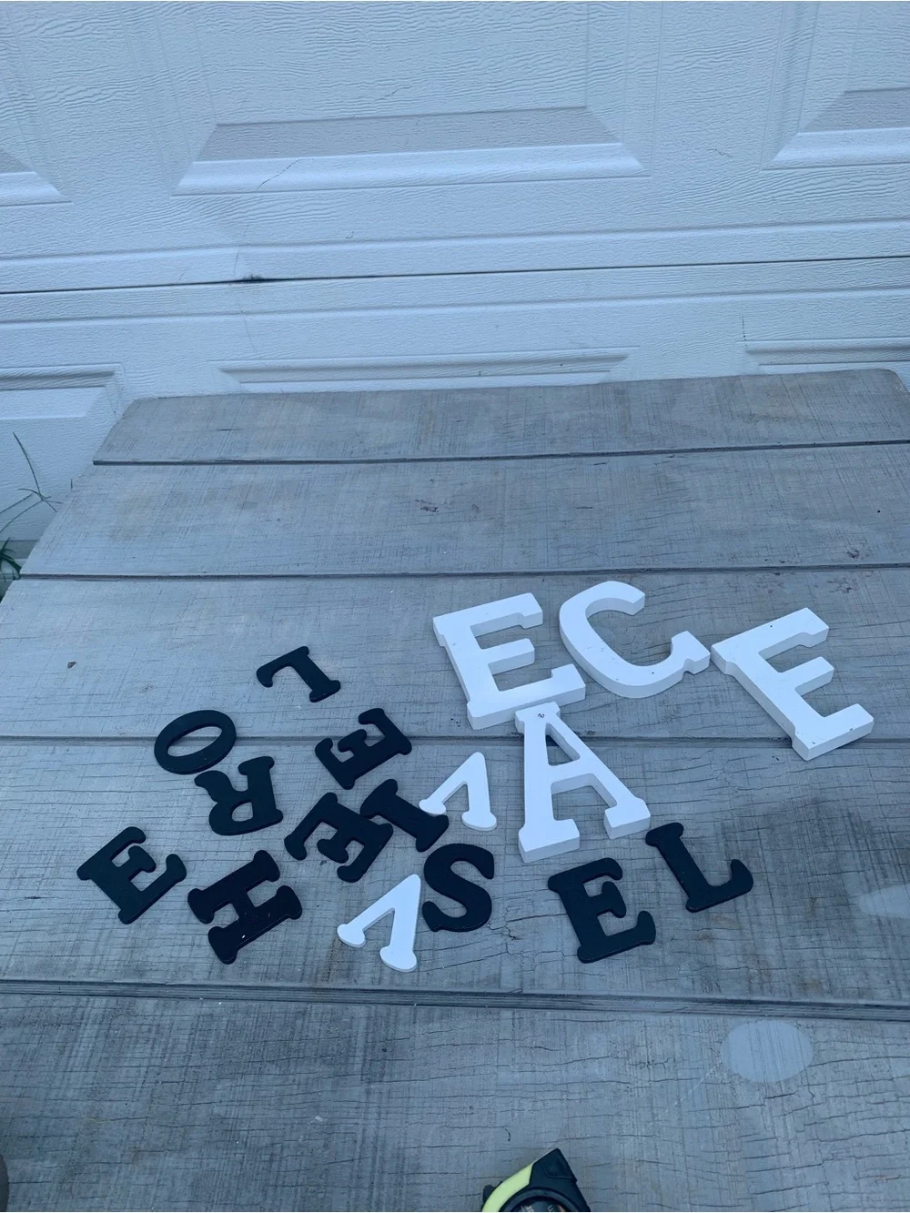Decorative Black and White Wooden Letters - Mixed Set